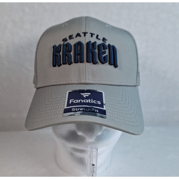 Seattle Kraken Graphic Stretch Fit Hat Cap Size Medium/Large Gray - Picture 1 of 7